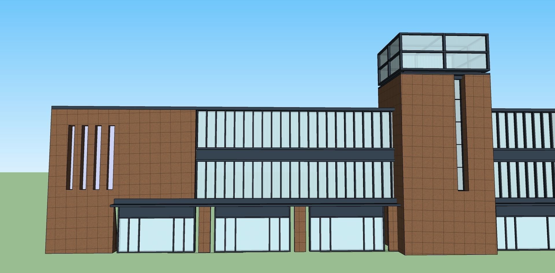 front facade wall sketchup model 3D model_2