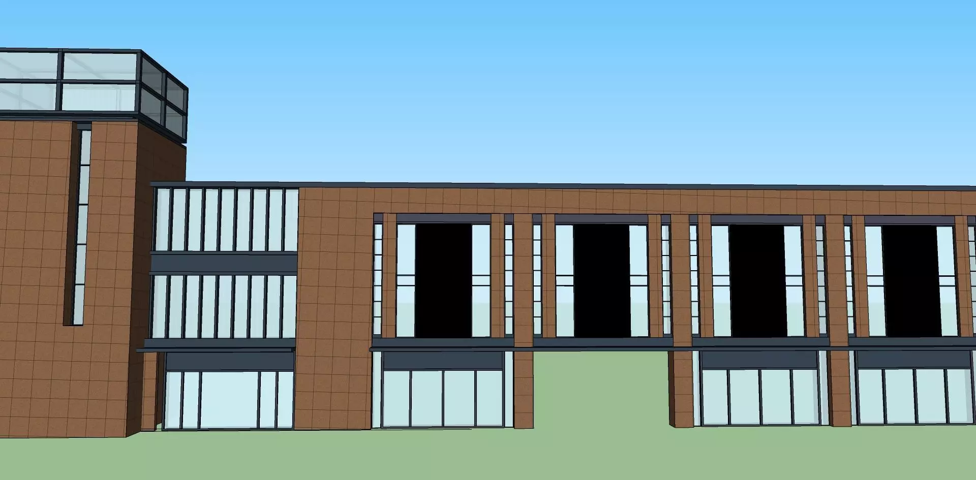 front facade wall sketchup model 3D model_0