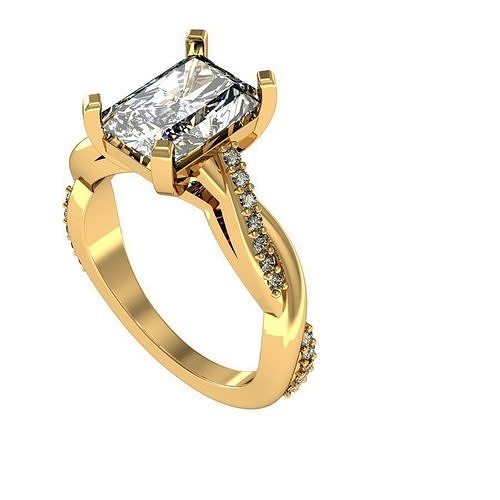 emerald  twist shank ring 3D print model