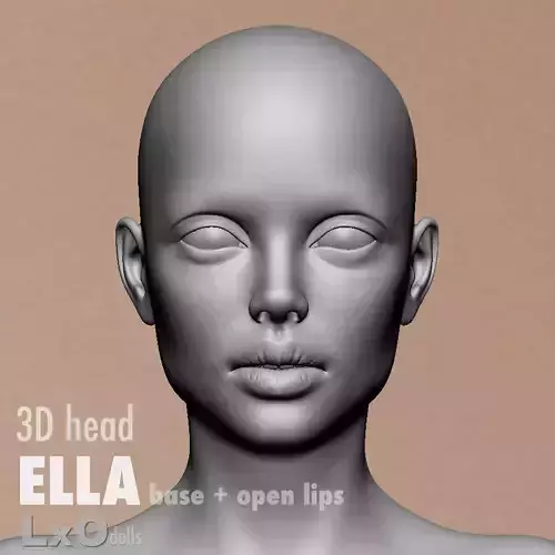 3D Female Head - ELLA base  open-lips  3D model