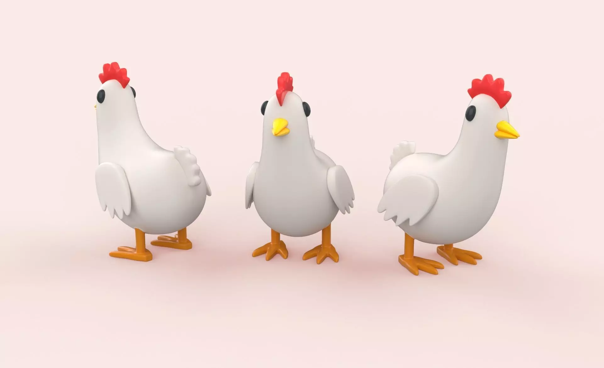 Cartoon Chicken Animal Style Cute Low-poly 3D model_0