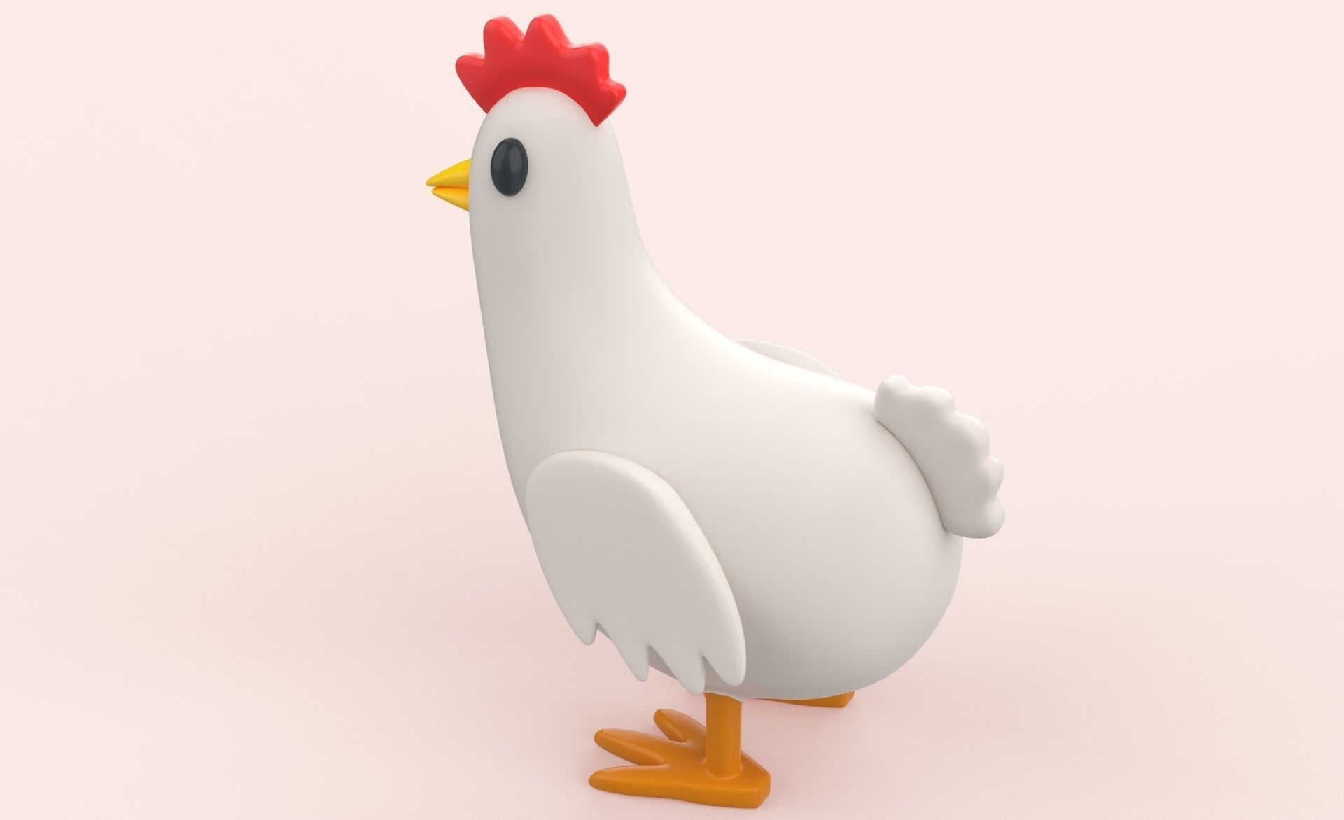 Cartoon Chicken Animal Style Cute Low-poly 3D model_10