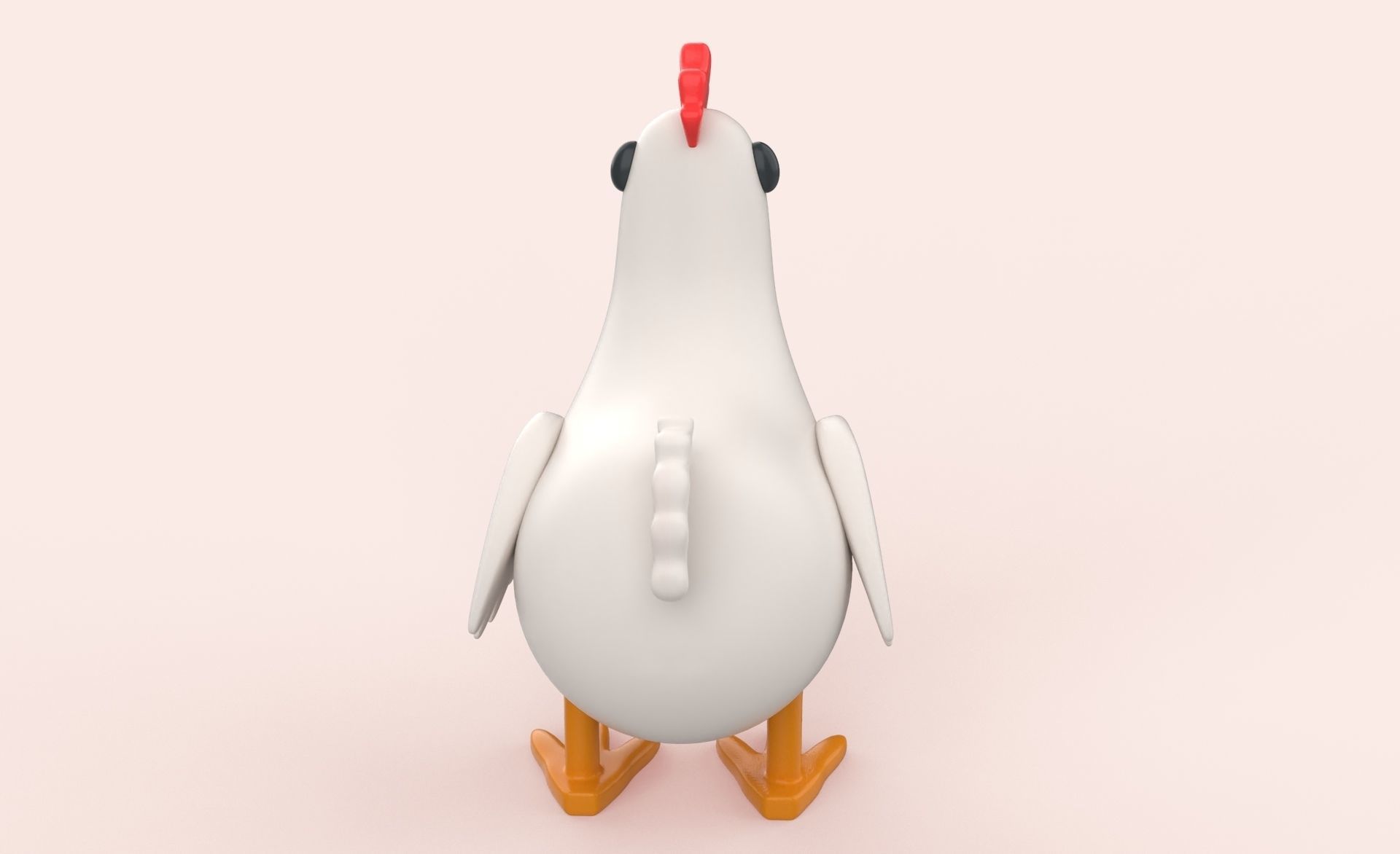Cartoon Chicken Animal Style Cute Low-poly 3D model_11
