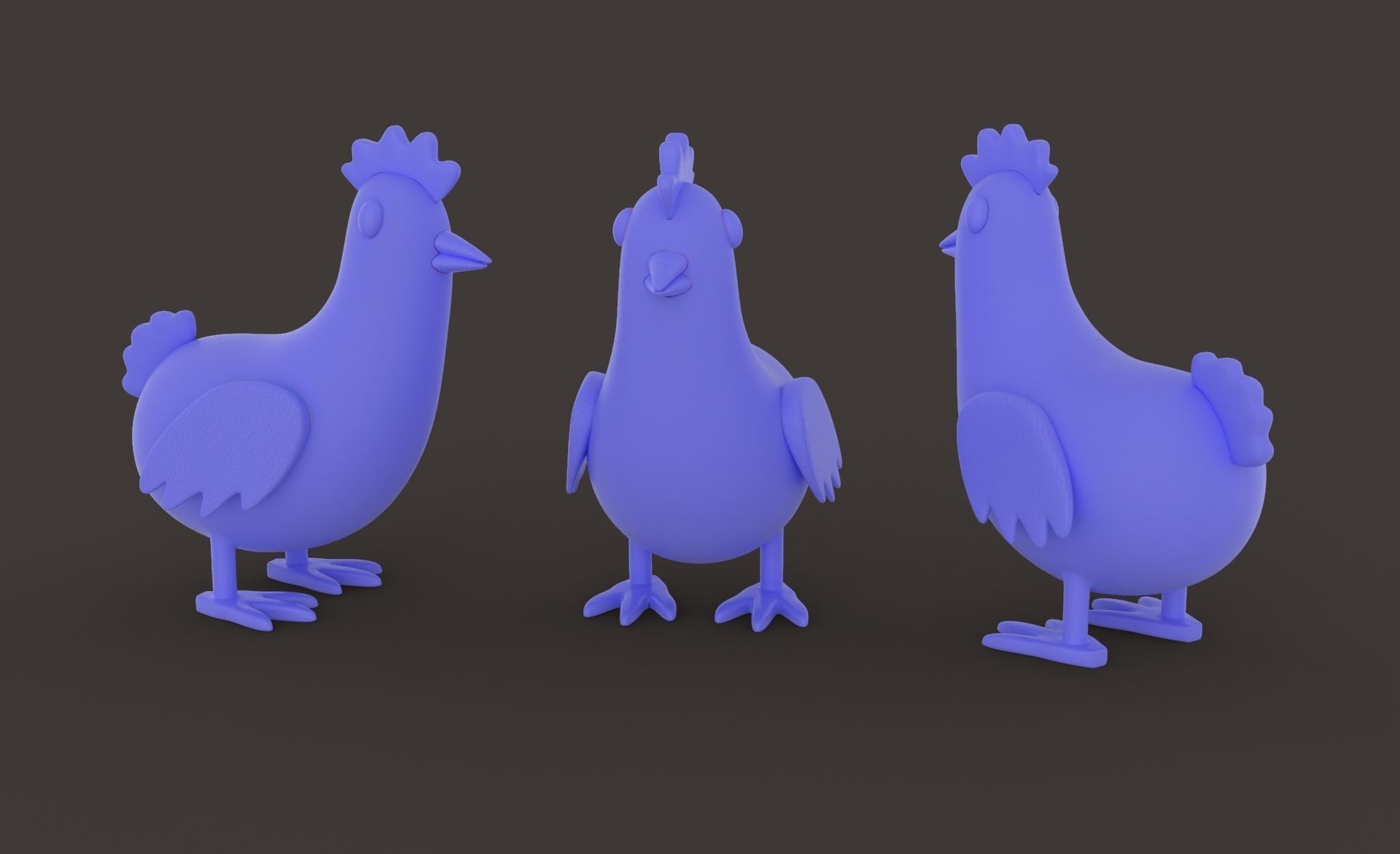 Cartoon Chicken Animal Style Cute Low-poly 3D model_15