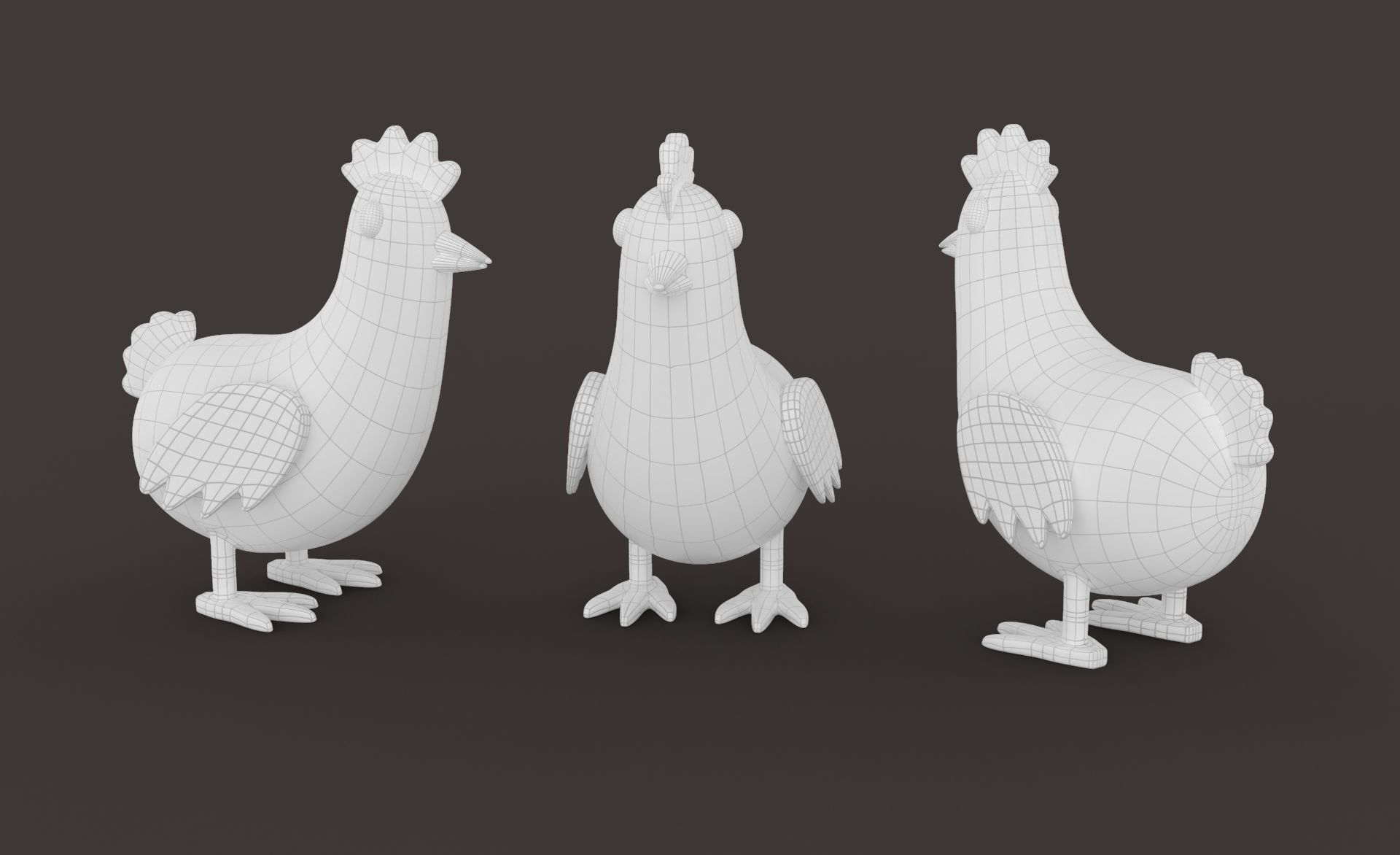 Cartoon Chicken Animal Style Cute Low-poly 3D model_14
