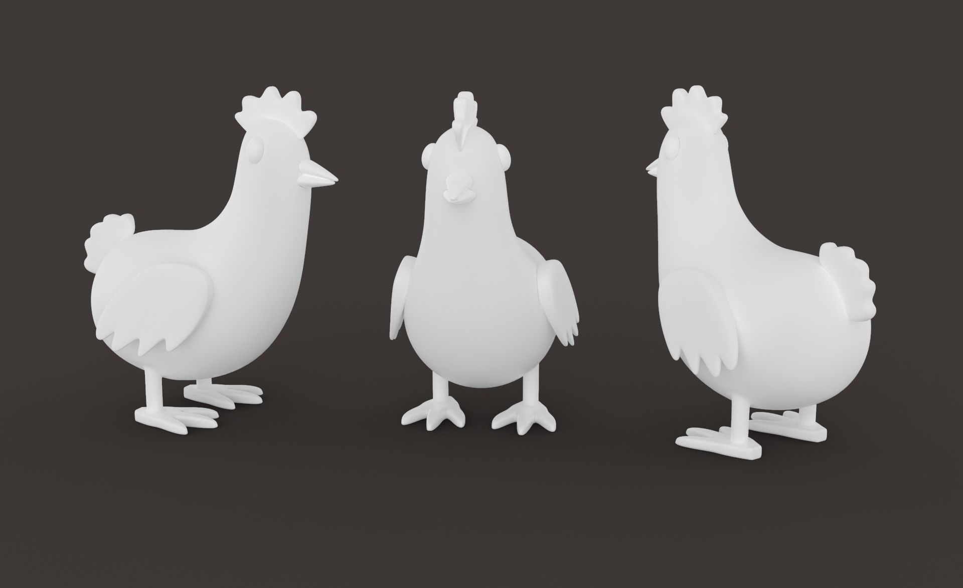 Cartoon Chicken Animal Style Cute Low-poly 3D model_16