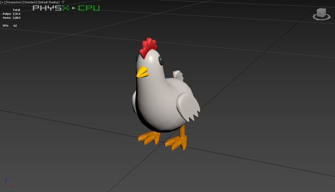 Cartoon Chicken Animal Style Cute Low-poly 3D model_7