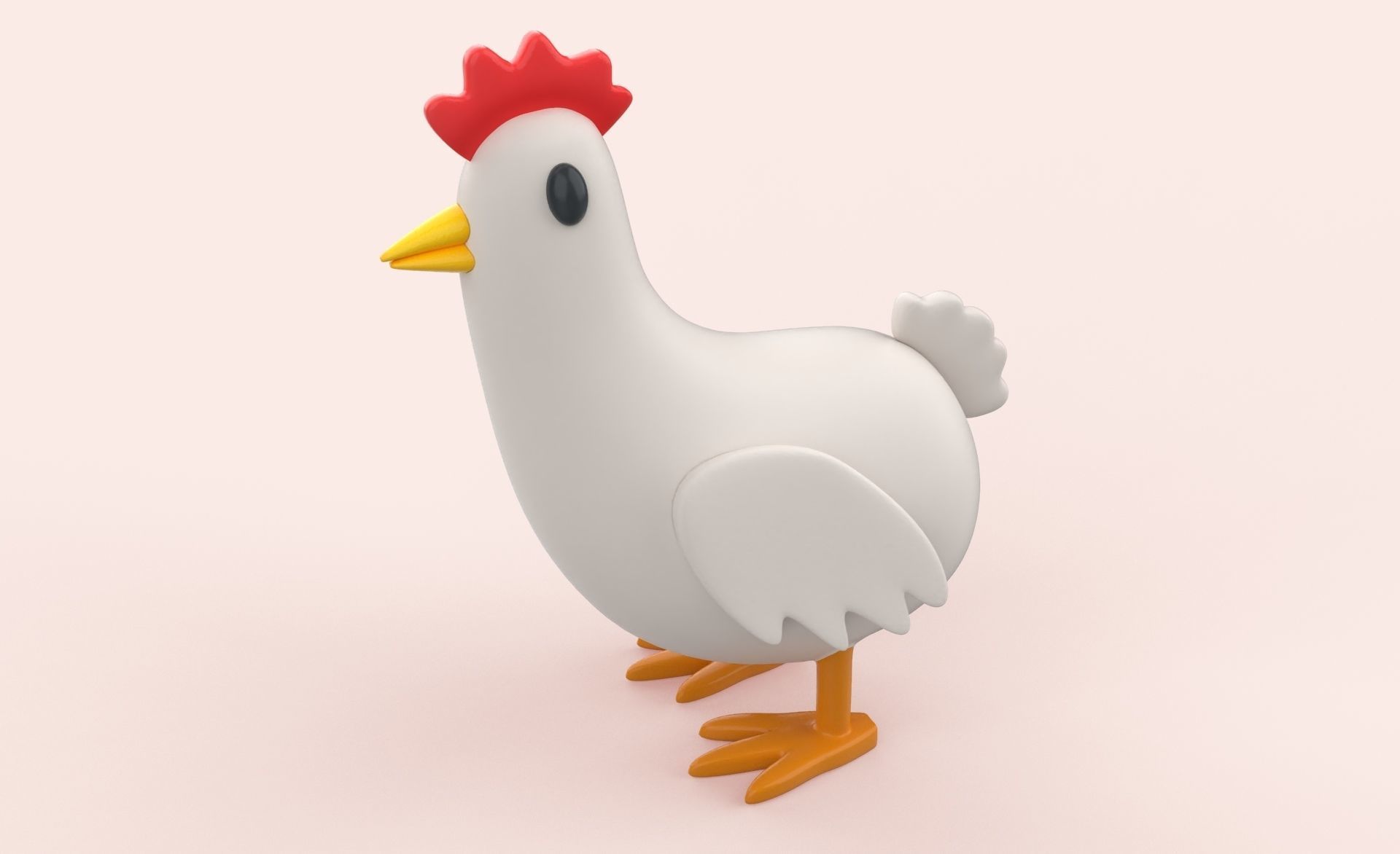 Cartoon Chicken Animal Style Cute Low-poly 3D model_9