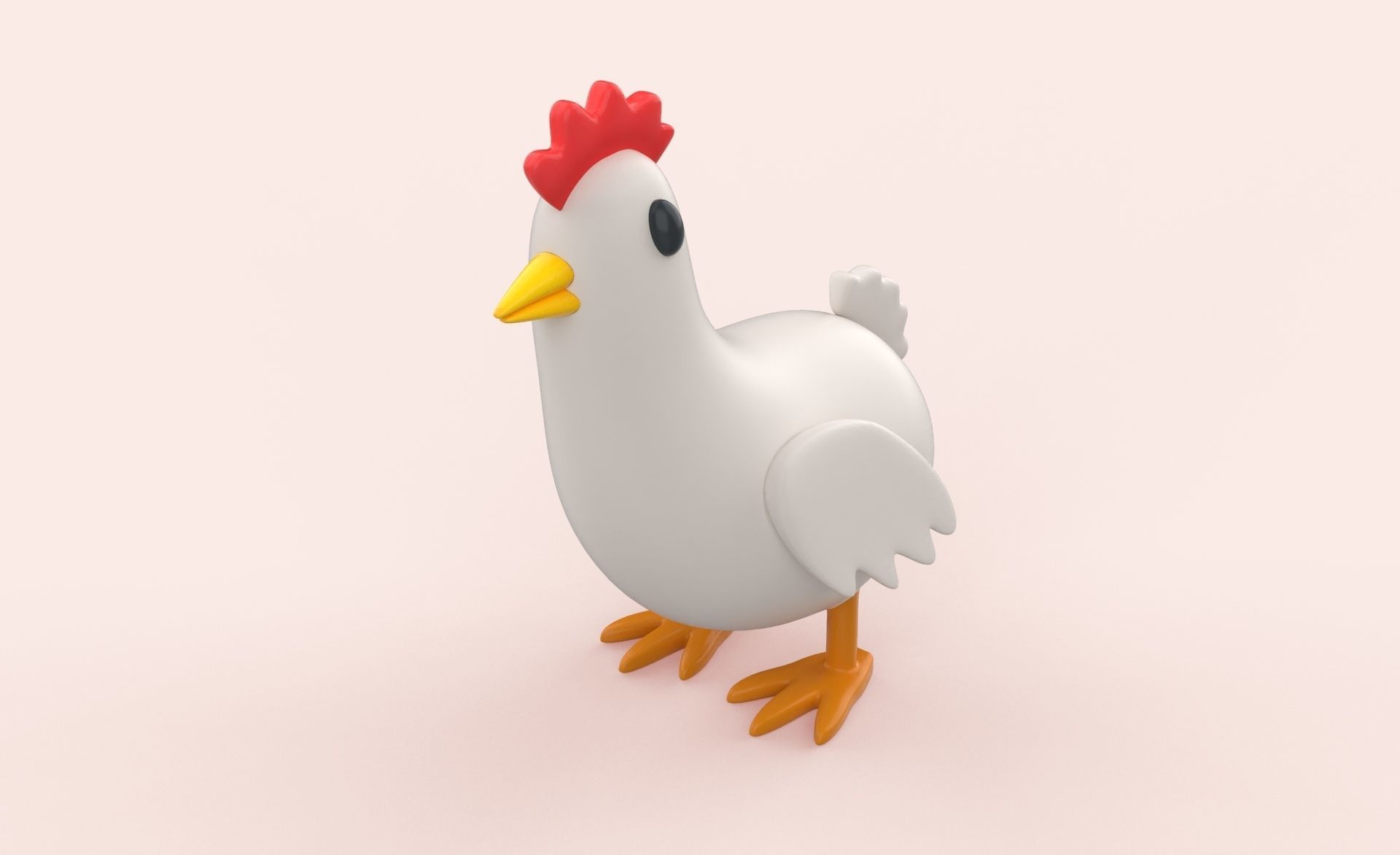 Cartoon Chicken Animal Style Cute Low-poly 3D model_5