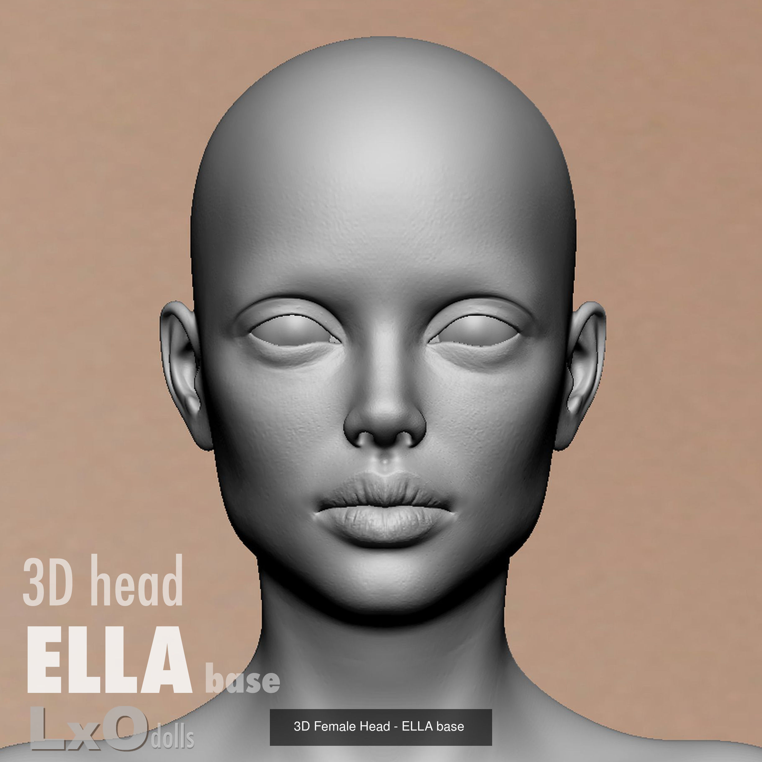 3D Female Head - ELLA all heads 3D Model Collection_2