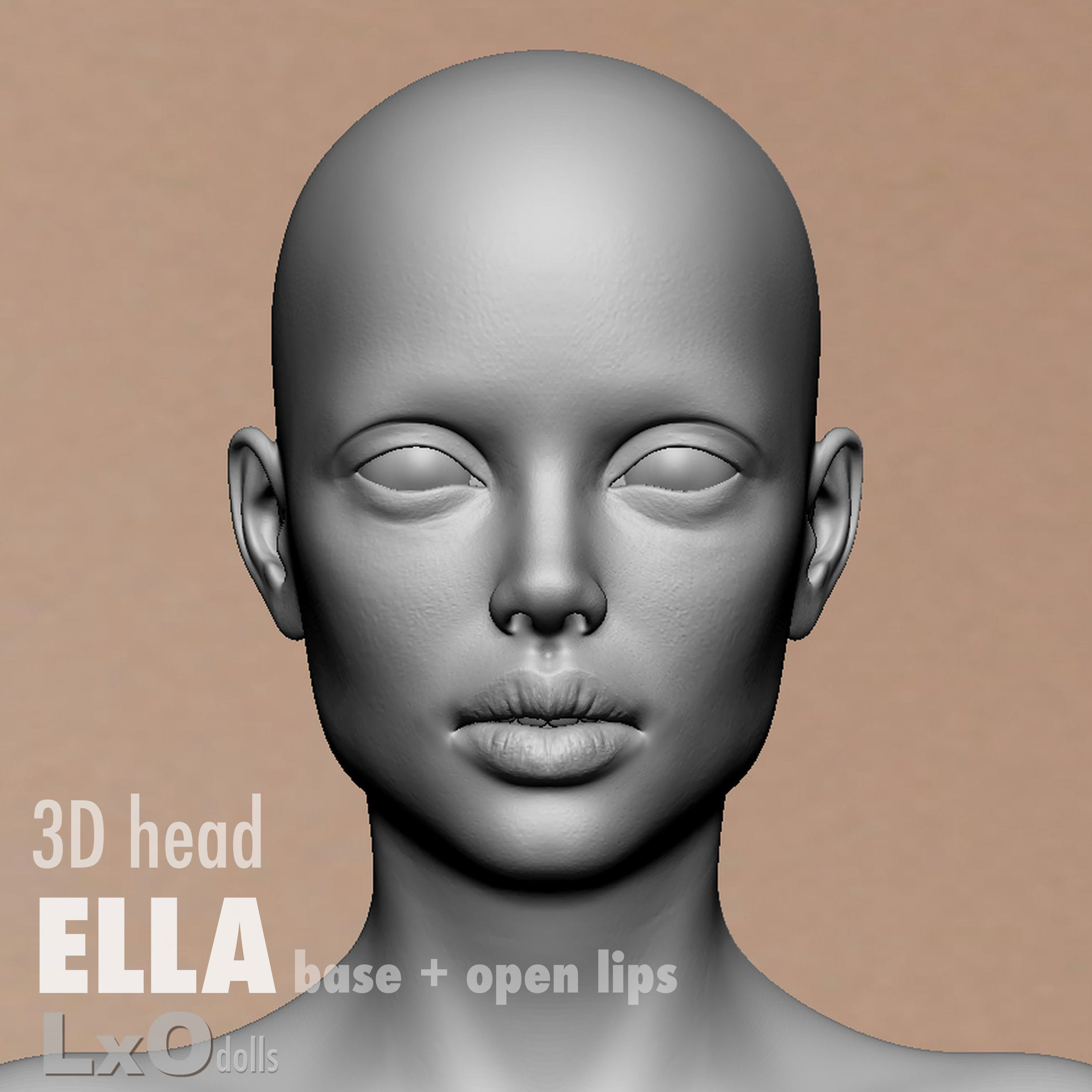 3D Female Head - ELLA all heads 3D Model Collection_21