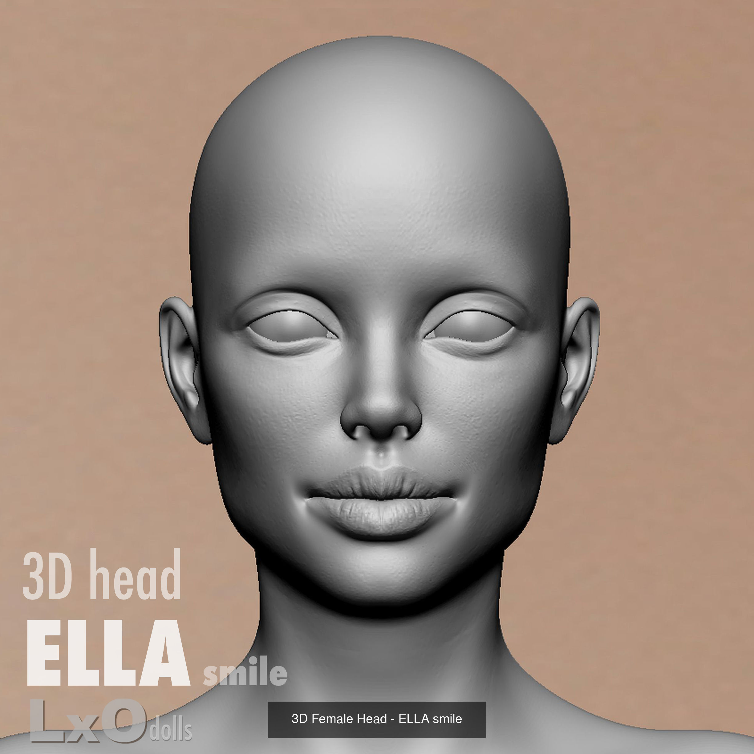 3D Female Head - ELLA all heads 3D Model Collection_12