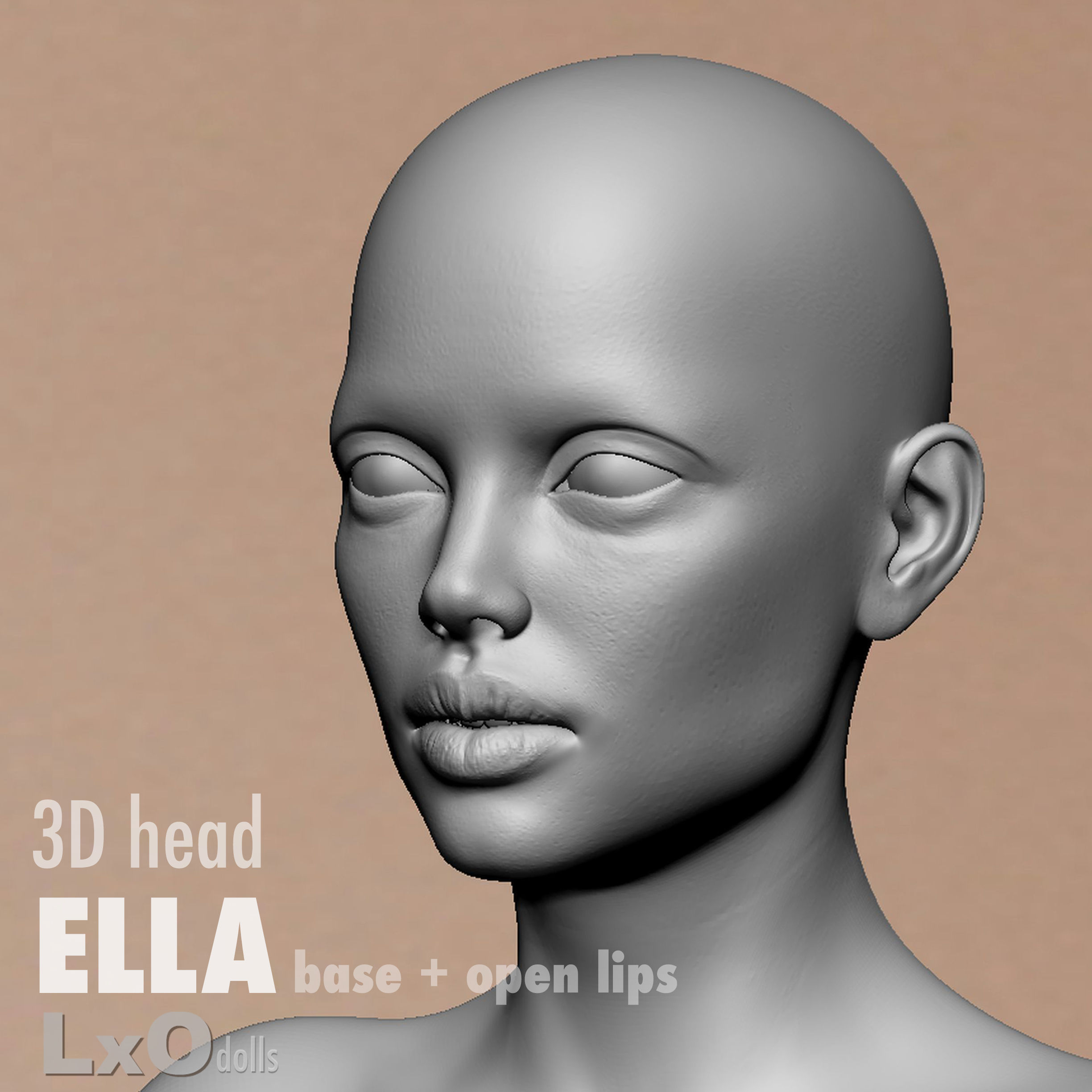 3D Female Head - ELLA all heads 3D Model Collection_25