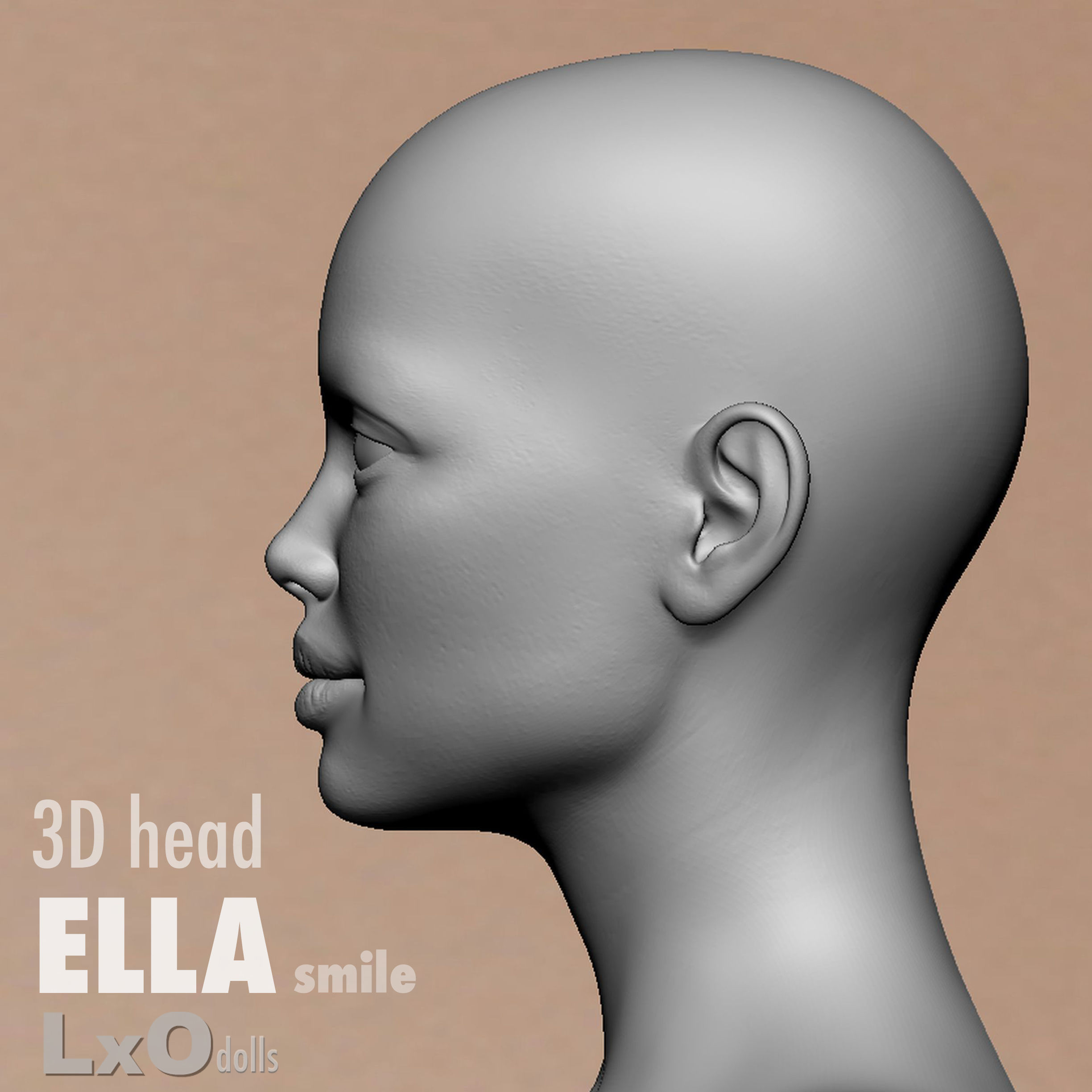 3D Female Head - ELLA all heads 3D Model Collection_15