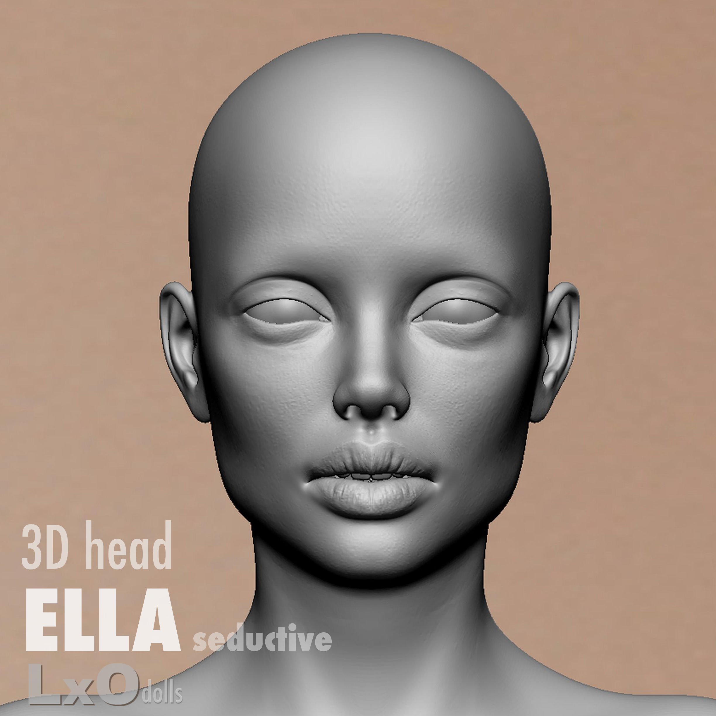3D Female Head - ELLA all heads 3D Model Collection_13