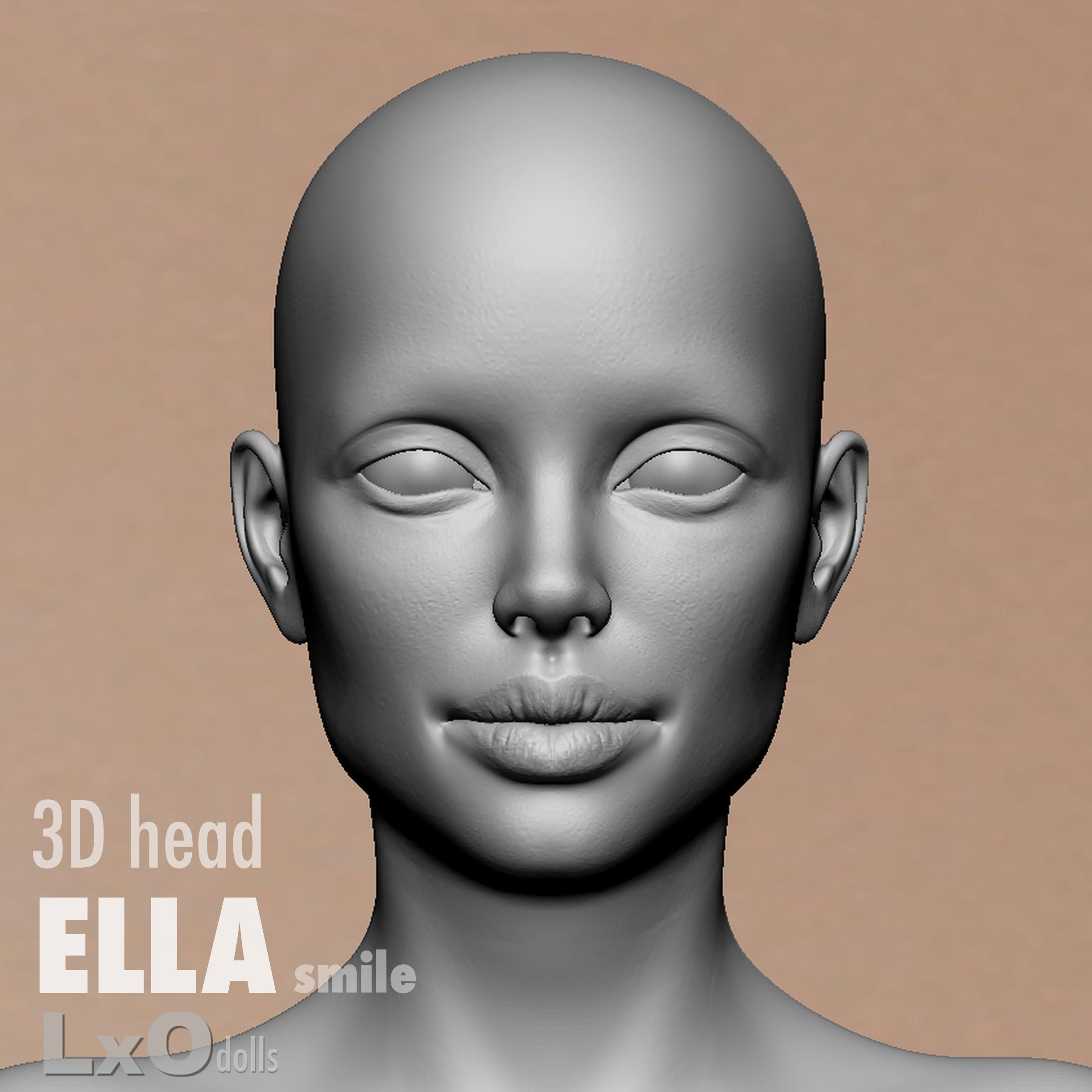 3D Female Head - ELLA all heads 3D Model Collection_27