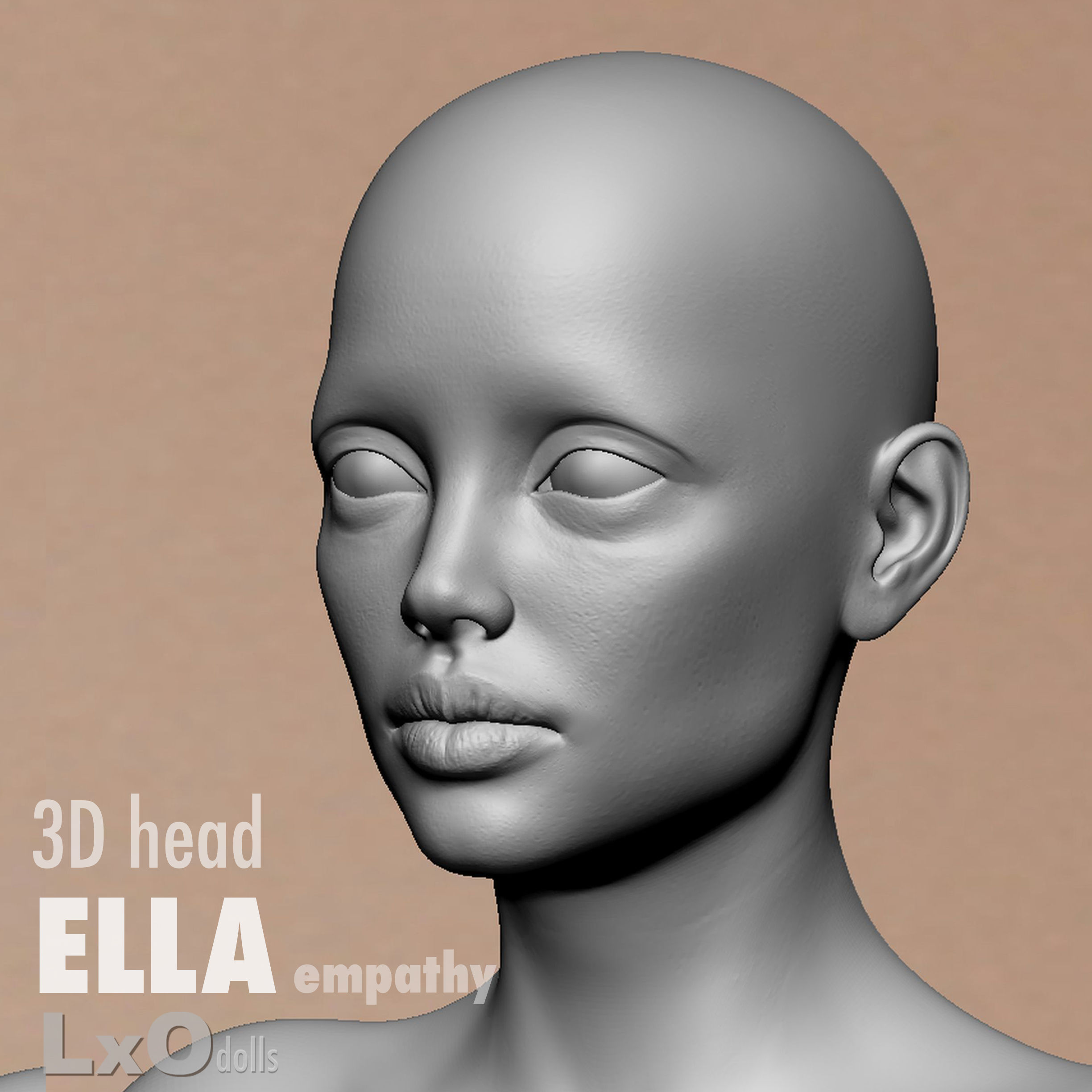 3D Female Head - ELLA all heads 3D Model Collection_7