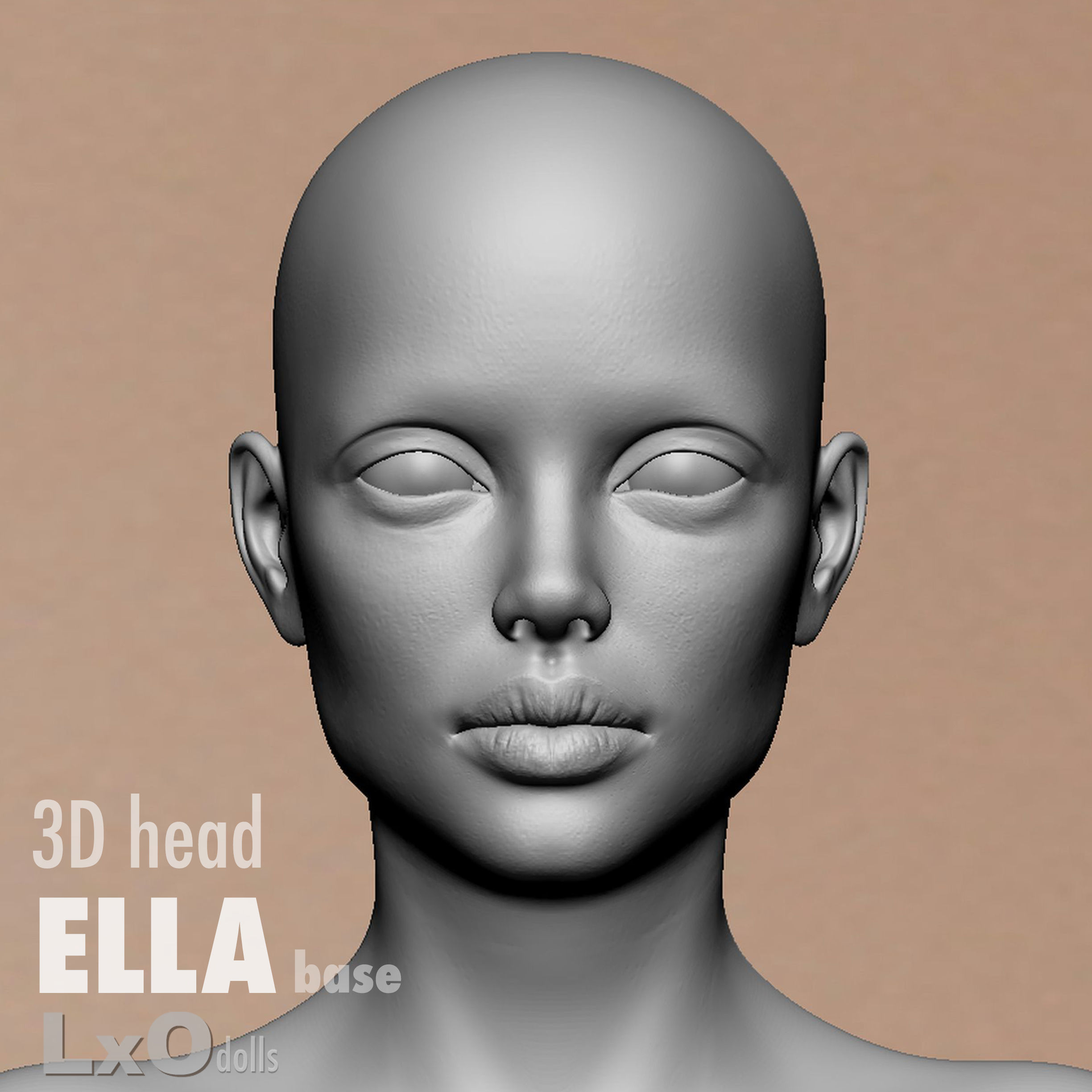 3D Female Head - ELLA all heads 3D Model Collection_1