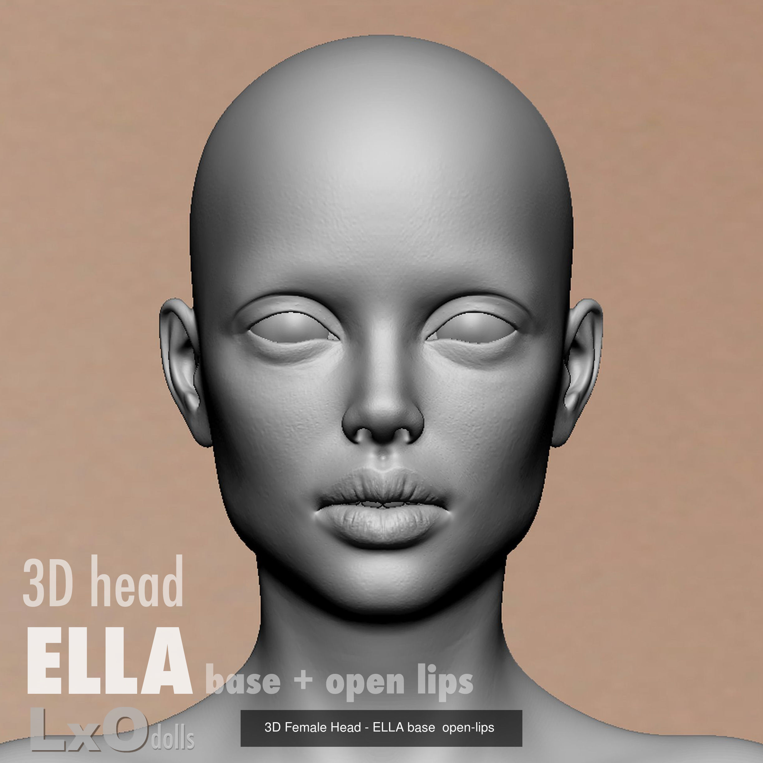 3D Female Head - ELLA all heads 3D Model Collection_10