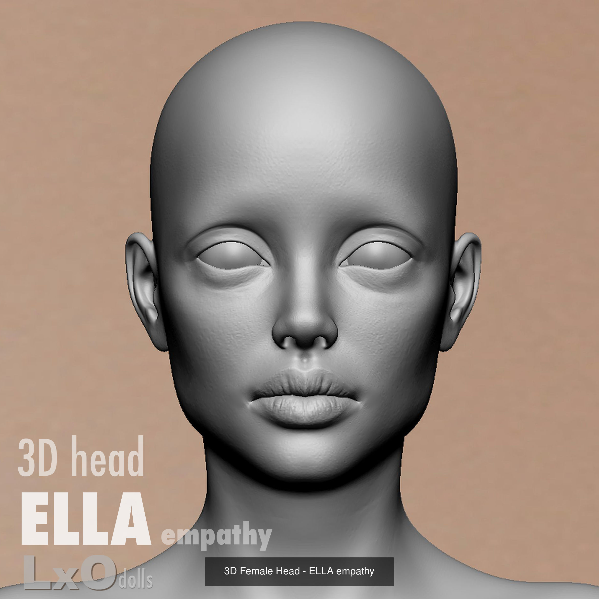 3D Female Head - ELLA all heads 3D Model Collection_6