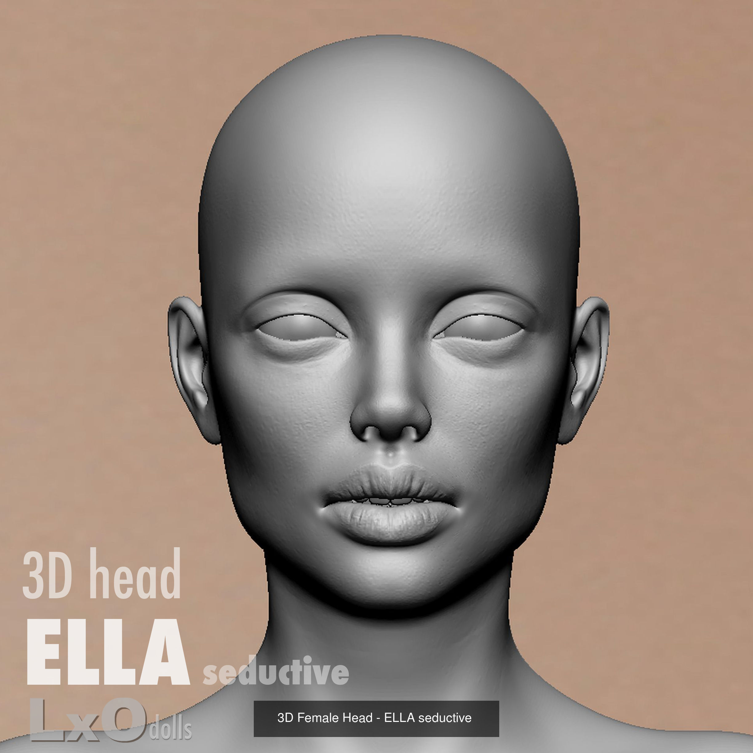 3D Female Head - ELLA all heads 3D Model Collection_4