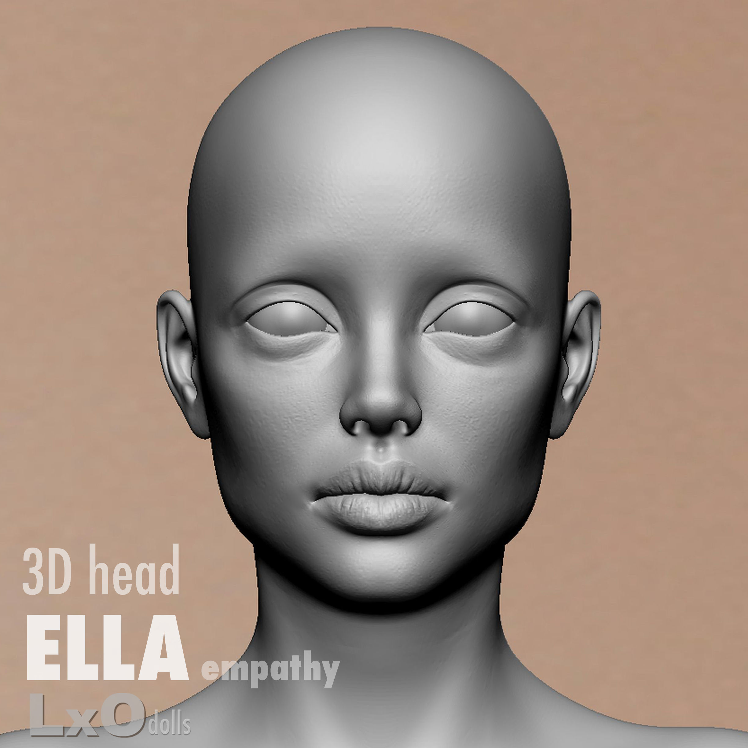 3D Female Head - ELLA all heads 3D Model Collection_5