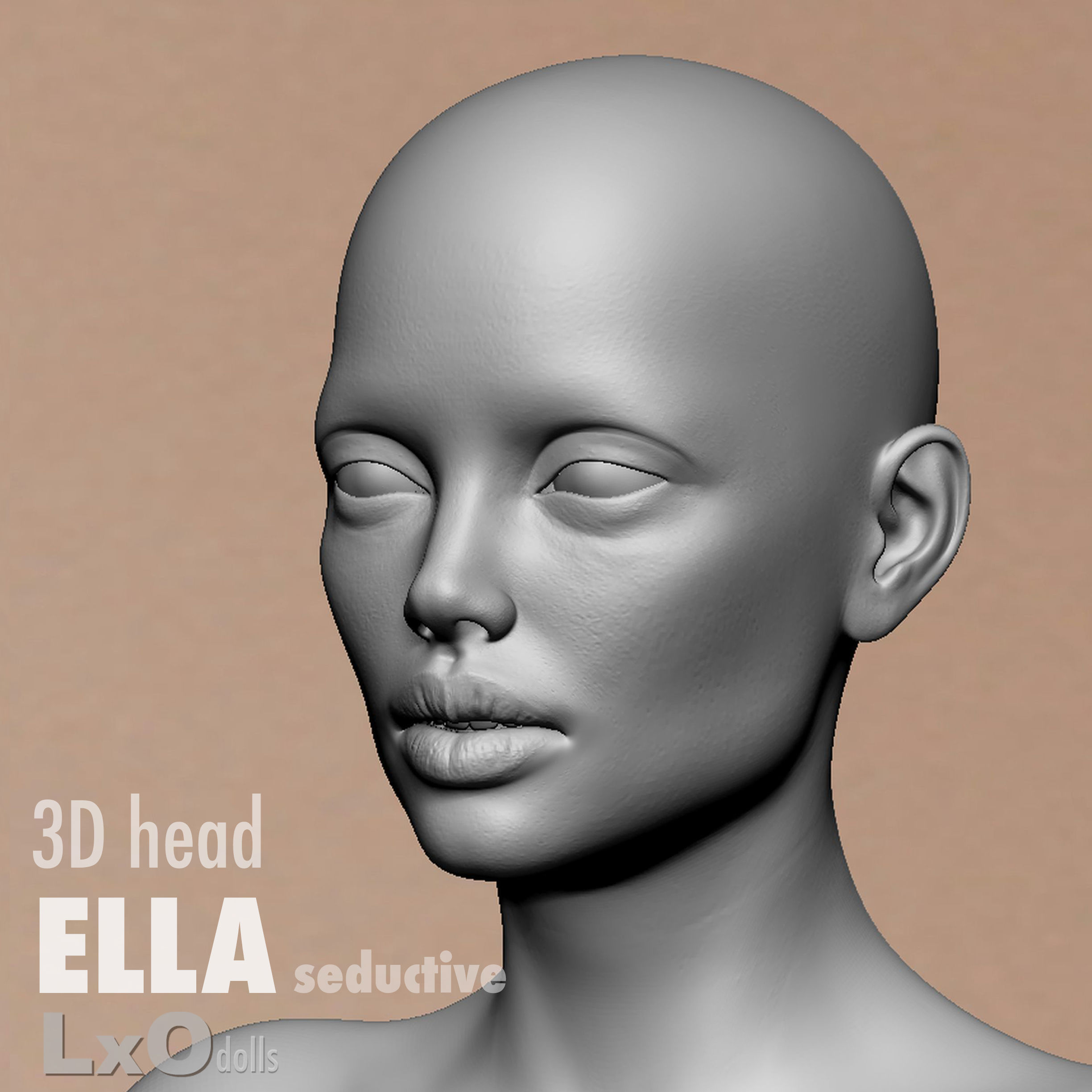 3D Female Head - ELLA all heads 3D Model Collection_9