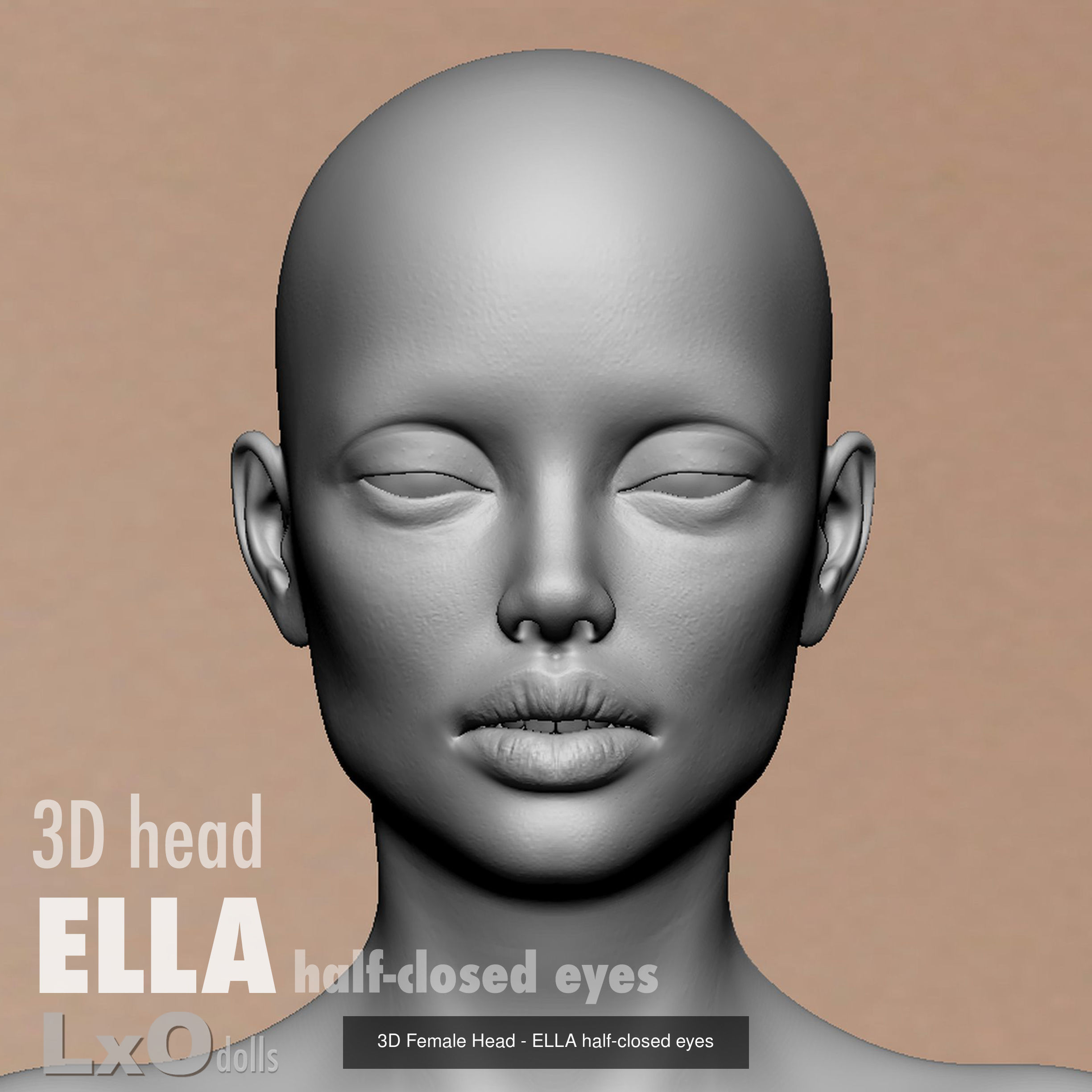 3D Female Head - ELLA all heads 3D Model Collection_8
