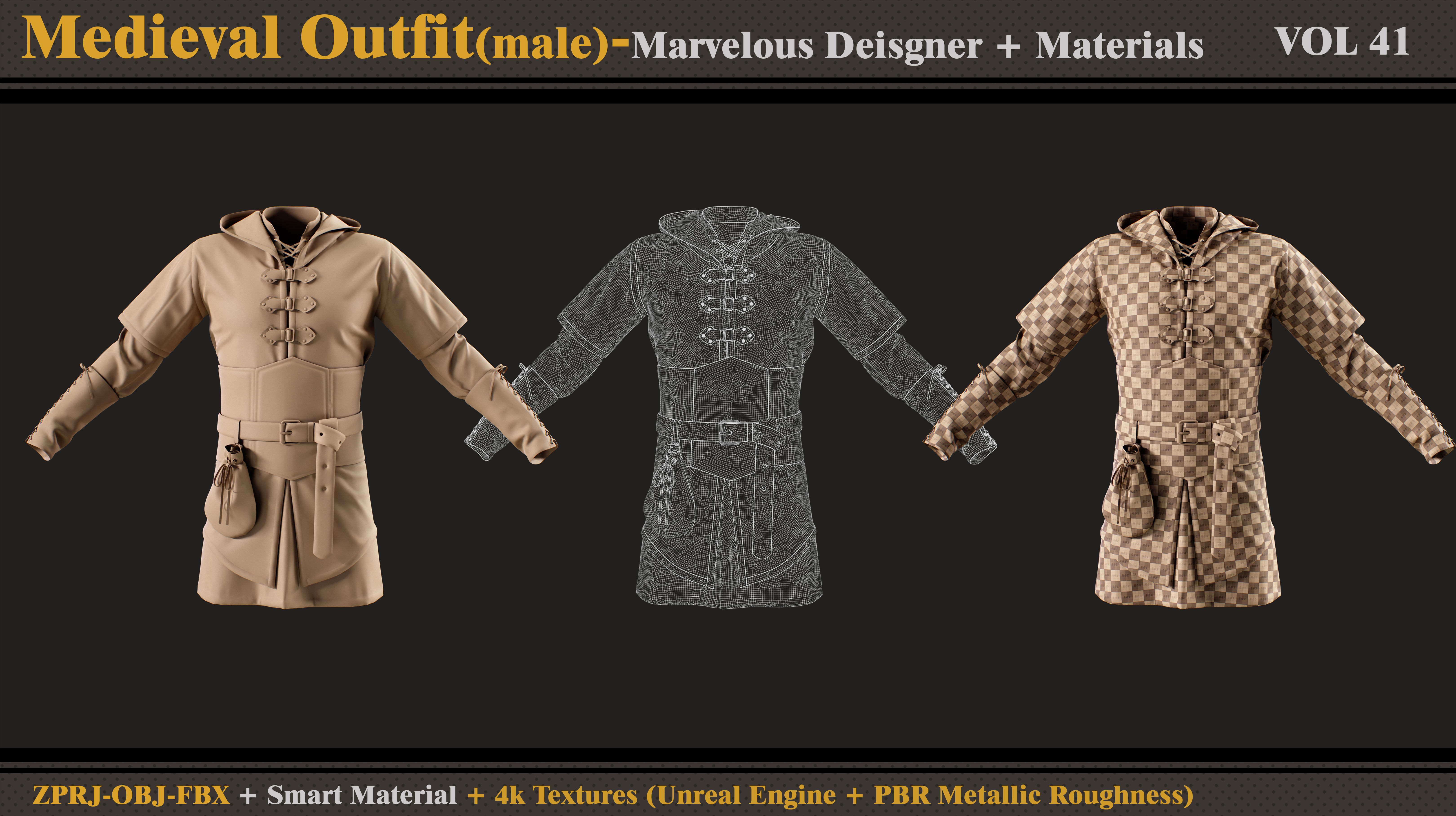 Medieval Outfit-MD-Clo3d-Material- Textures-FB-FBX 3D model_4