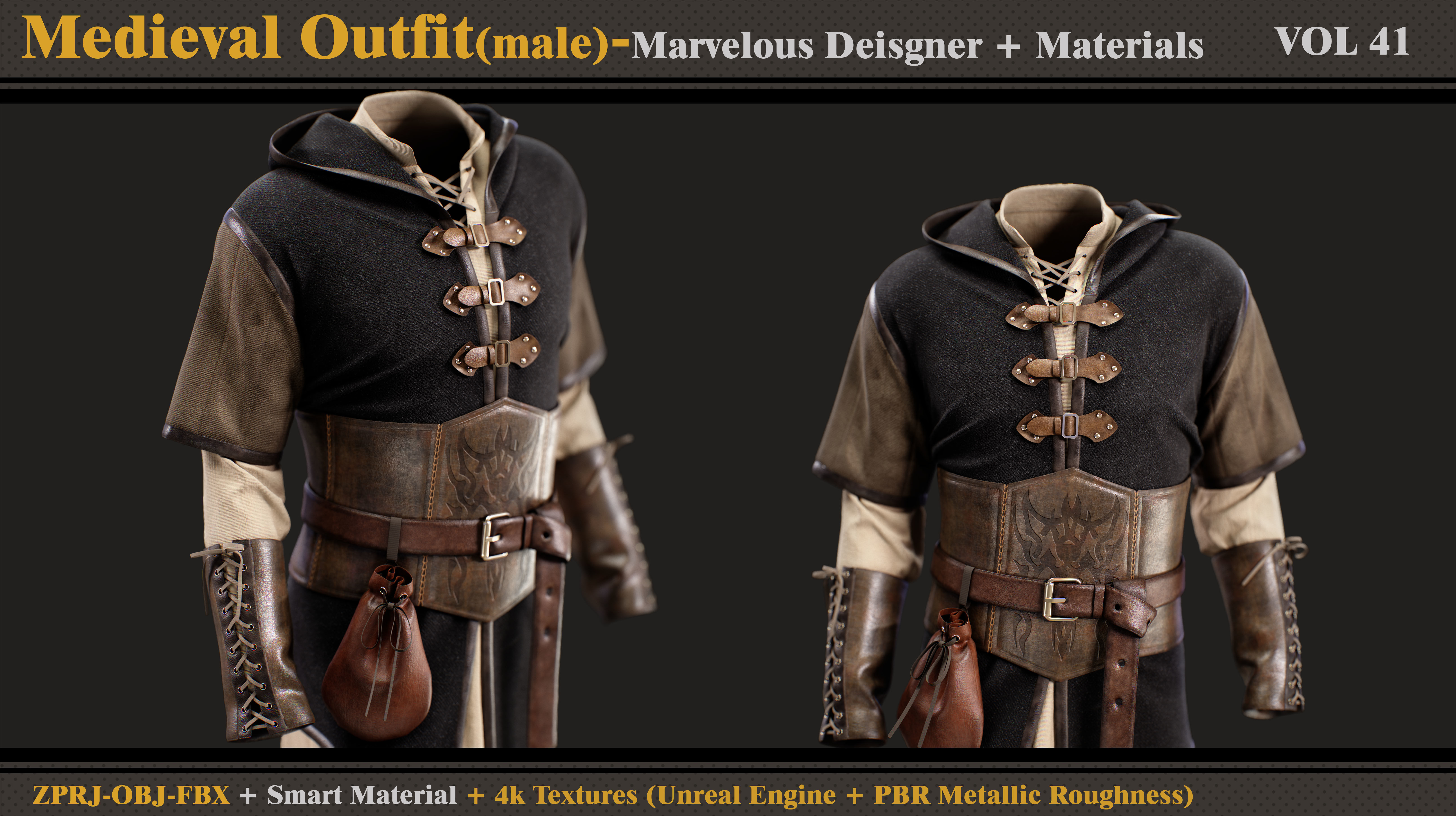 Medieval Outfit-MD-Clo3d-Material- Textures-FB-FBX 3D model_2