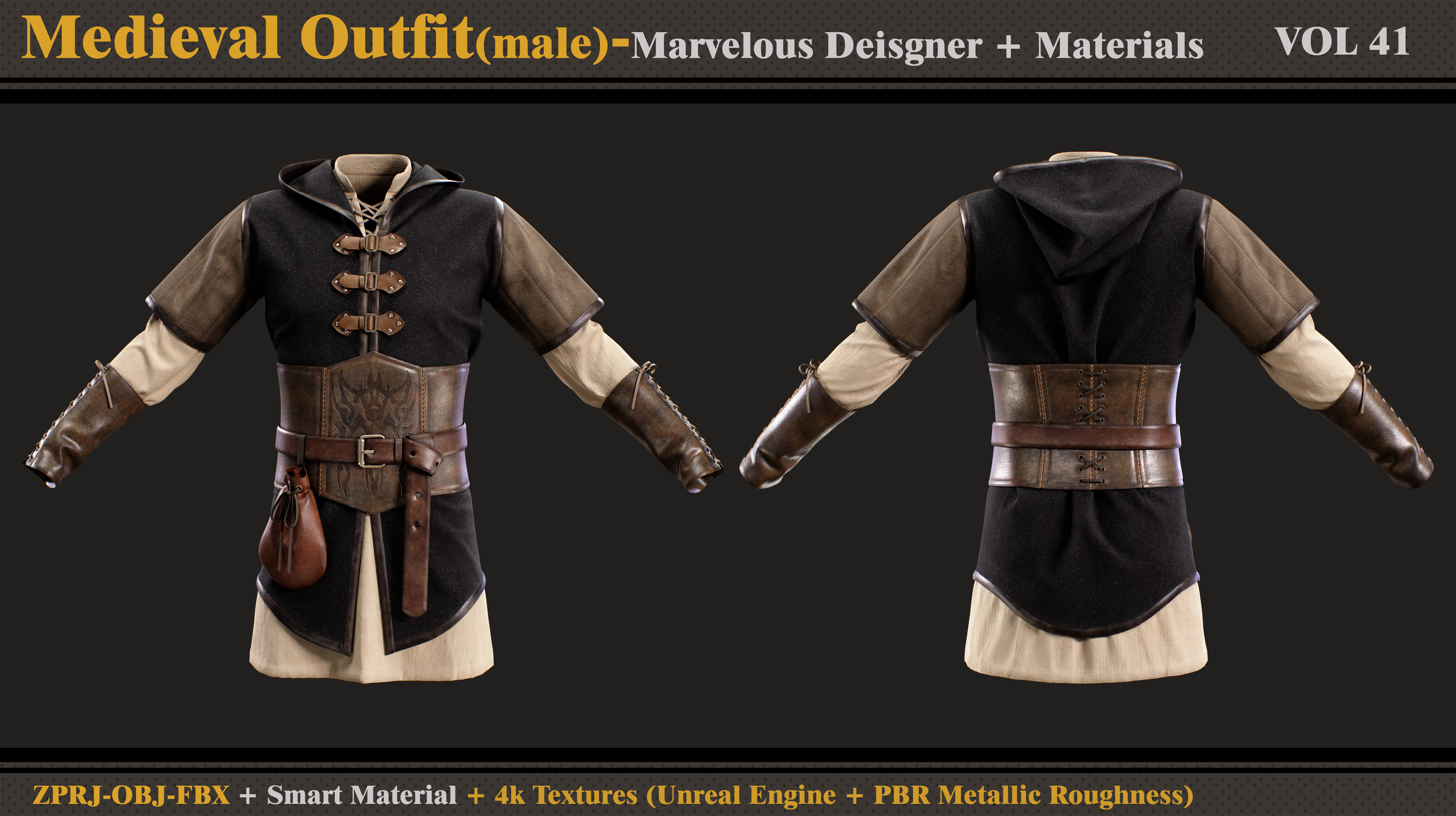 Medieval Outfit-MD-Clo3d-Material- Textures-FB-FBX 3D model_1