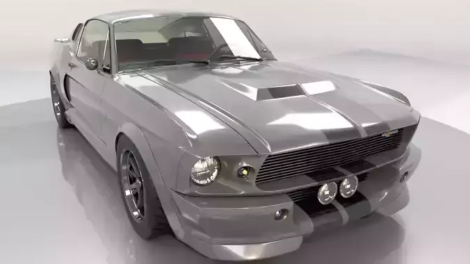 Mustang Eleanor High Poly and Low Poly 3D model