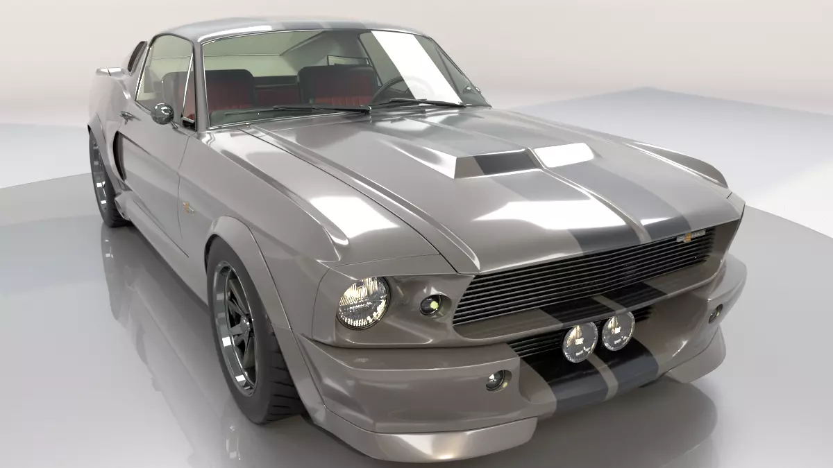 Mustang Eleanor High Poly and Low Poly 3D model