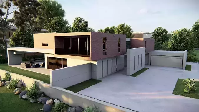 Casa Scene-villa-modern house 3D model