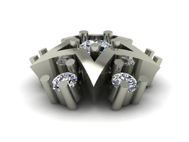 star desing nose pin for daimonds 3D print model_7