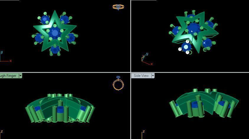 star desing nose pin for daimonds 3D print model_11