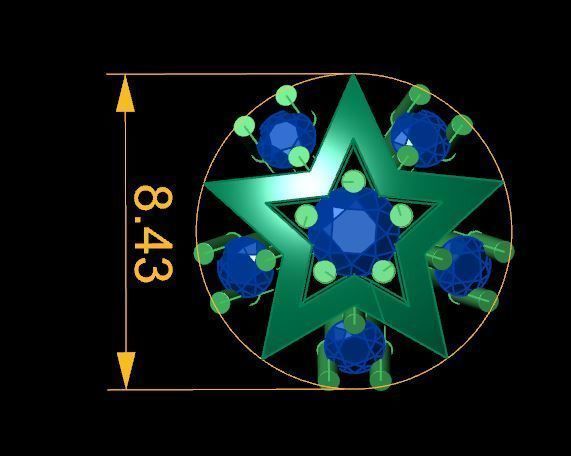 star desing nose pin for daimonds 3D print model_12