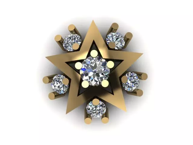 star desing nose pin for daimonds 3D print model_0