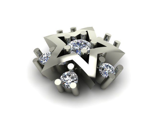 star desing nose pin for daimonds 3D print model_5