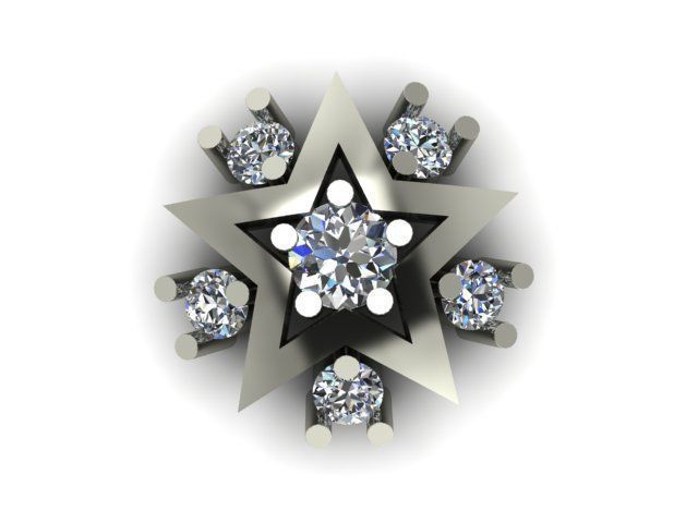 star desing nose pin for daimonds 3D print model_1