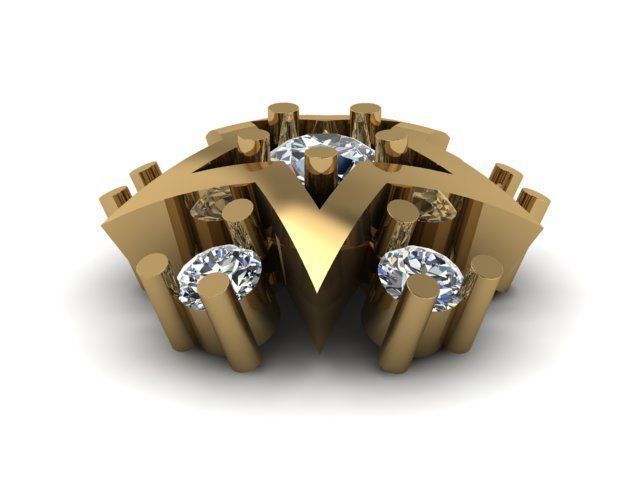 star desing nose pin for daimonds 3D print model_6