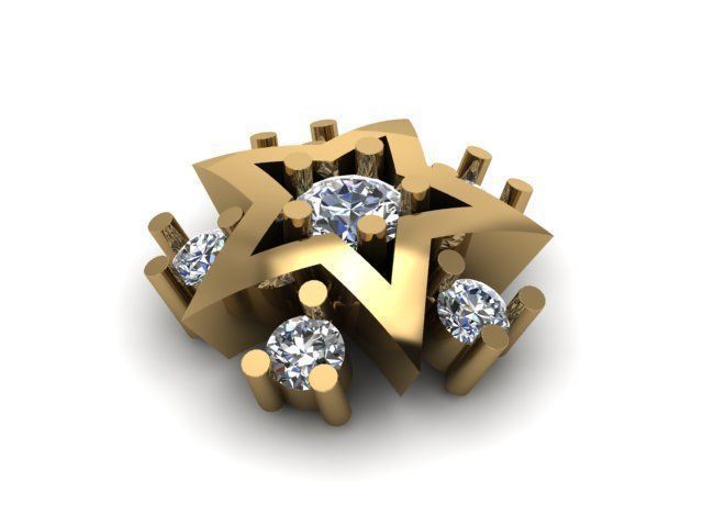 star desing nose pin for daimonds 3D print model_4