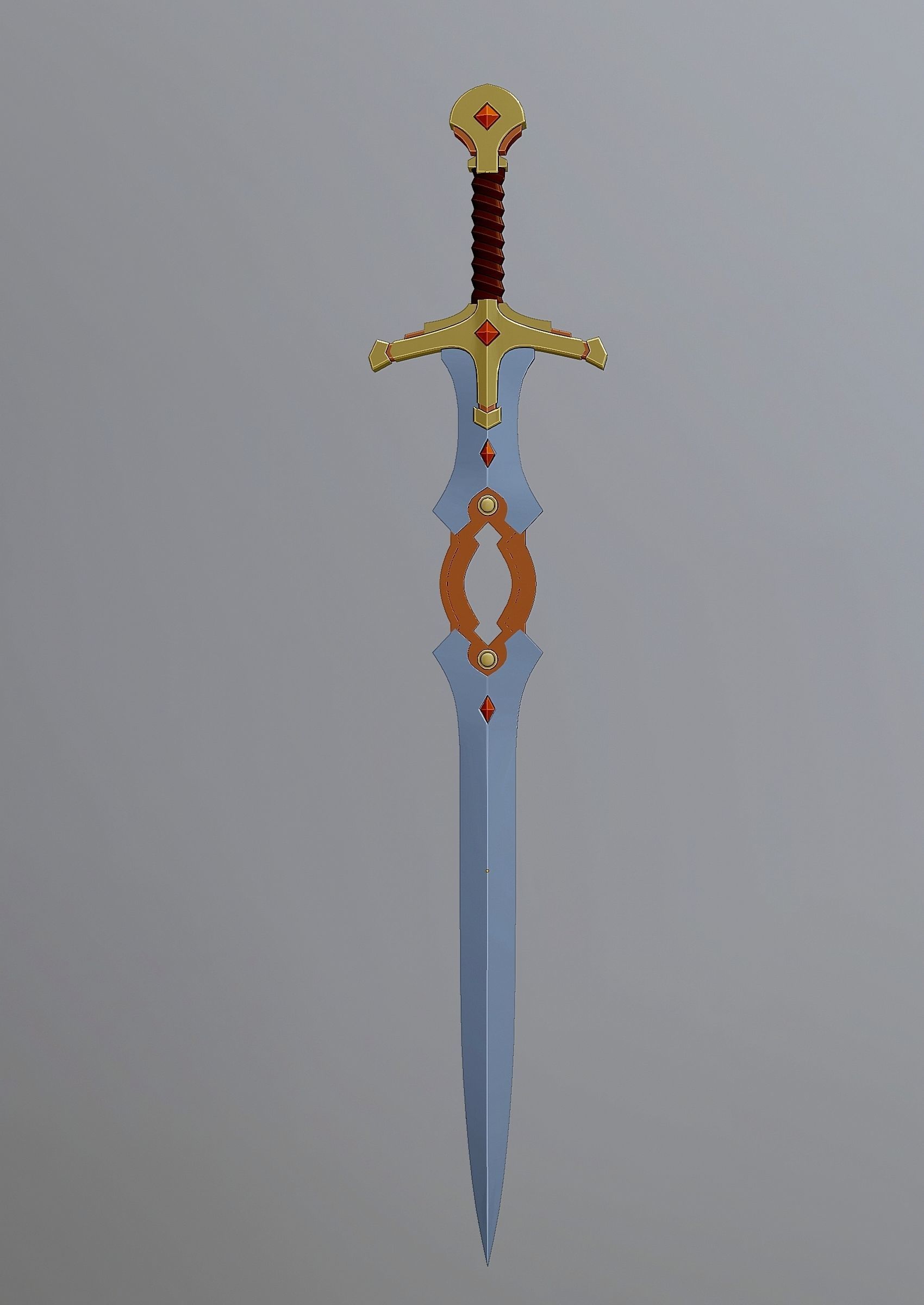 Fantasy style sword F39 Low-poly 3D model_5