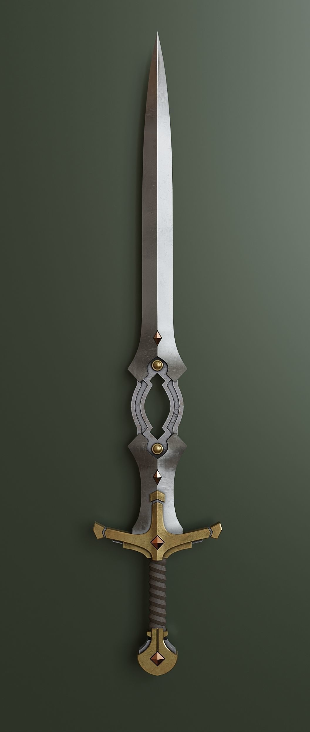 Fantasy style sword F39 Low-poly 3D model_2