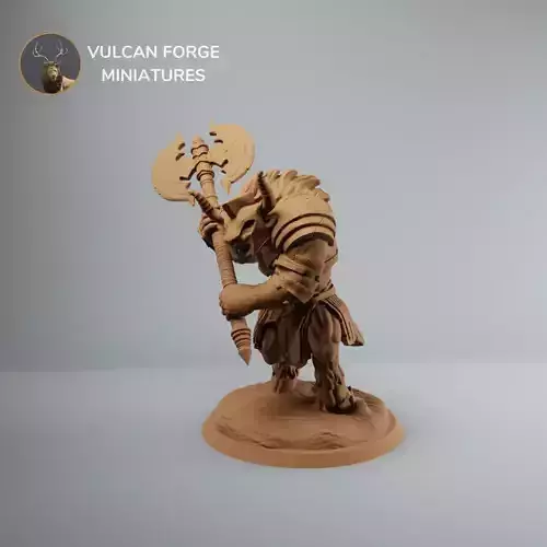 Minotaur Gladiator with axe dnd miniature - pre supported