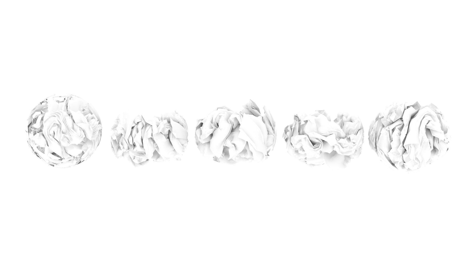 Crumpled Papers Set 3D model_9