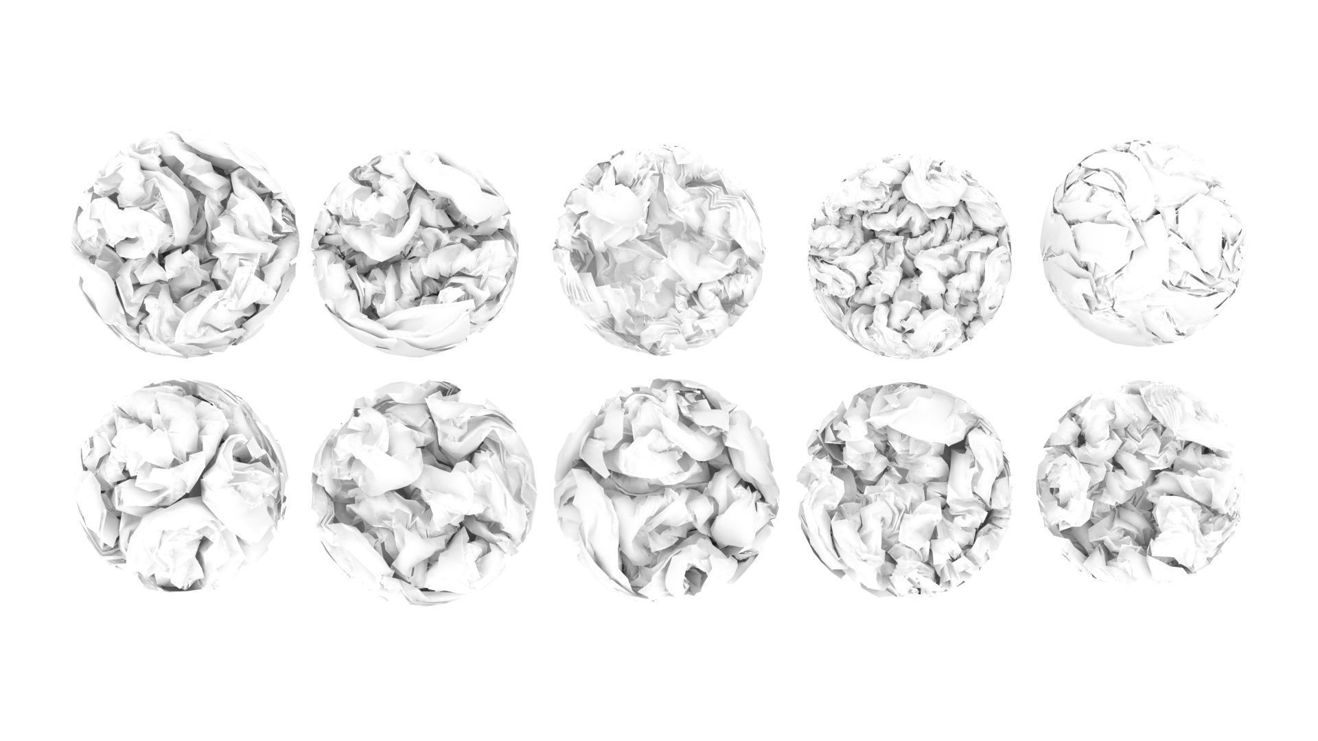 Crumpled Papers Set 3D model_8