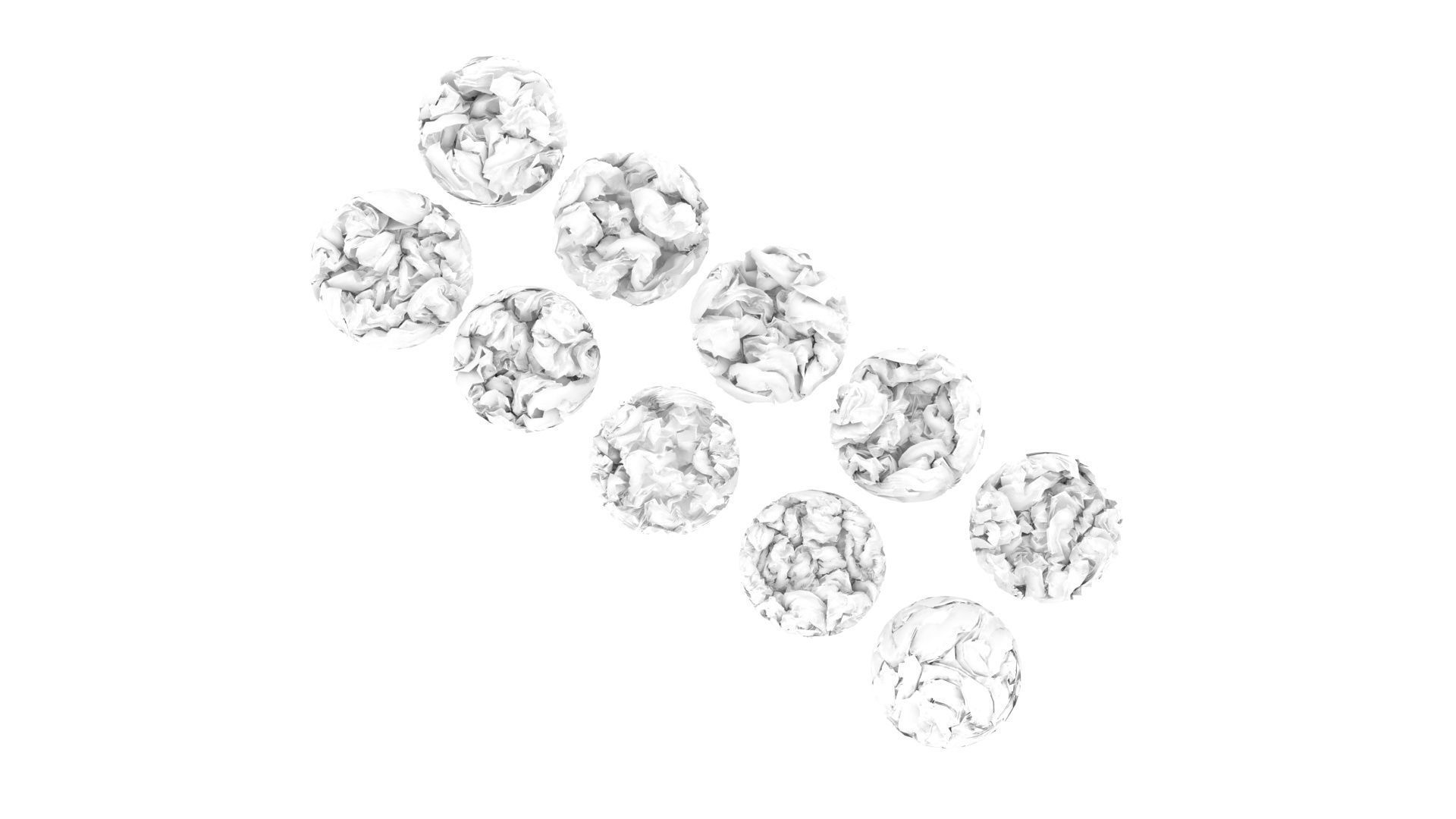 Crumpled Papers Set 3D model_1