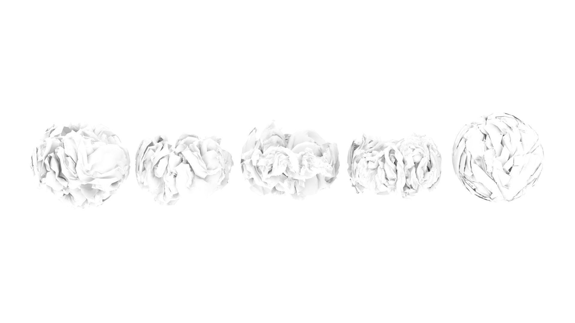 Crumpled Papers Set 3D model_6