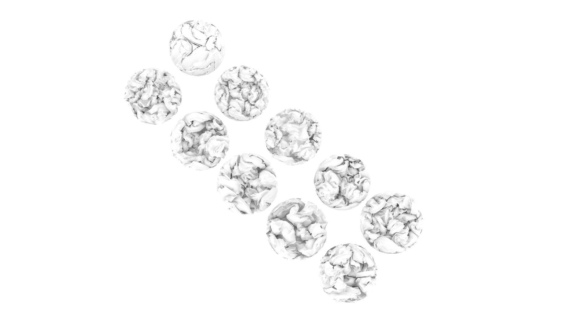 Crumpled Papers Set 3D model_3